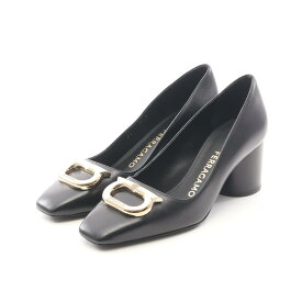 サルヴァトーレフェラガモ Salvatore Ferragamo ガンチーニ パンプス 靴 レザー レディース ブラック系 01F832 【中古】