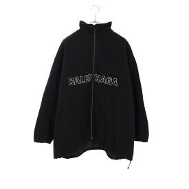 バレンシアガ BALENCIAGA ロゴ刺繍 中綿入りフリース 衣料品 アウター ウール メンズ レディース ブラック系 【中古】