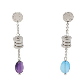 【10%OFFクーポン対象 6/12 20時〜6/18 9:59】ブルガリ BVLGARI B-zero1 エレメント ブルートパーズ アメジスト ピアス ピアス ジュエリー K18WG（ホワイトゴールド） ブルートパーズ / アメジスト レディース パープル系 / ブルー系 / シルバー系 【中古】