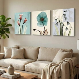 アートパネル 3枚セット 花 北欧 モダン おしゃれ インテリア 絵画 壁掛け 軽量 玄関 リビング 緑 風水 プレゼント 額不要