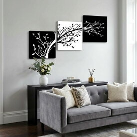 絵画 アートパネル インテリア おしゃれ 壁掛け 北欧 葉 花 緑 植物 自然 軽量 風水 玄関 寝室 部屋 モノクロ リビング トイレ アート モダン ホテル 白黒 病院 学校 店舗 開店 プレゼント 額不要 金具付き 留め具付き 取り付け簡単 3枚セット