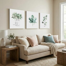 アートパネル 3枚セット 葉 花 絵画 北欧 おしゃれ インテリア モダン 壁掛け 軽量 玄関 リビング 植物 緑 風水 額不要