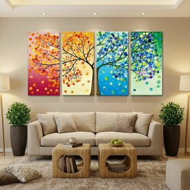 アートパネル インテリア おしゃれ 四季 絵画 壁掛け 北欧 葉 花 緑 植物 自然 軽量 風水 玄関 寝室 部屋 季節 春 夏 秋 冬 リビング トイレ アート モダン ホテル 大きい 病院 学校 店舗 開店 プレゼント 額不要 金具付き 留め具付き 取り付け簡単 4枚セット