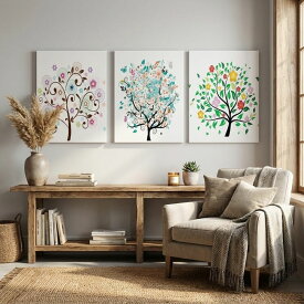 絵画 アートパネル インテリア おしゃれ 壁掛け 北欧 葉 花 緑 植物 自然 軽量 風水 玄関 寝室 部屋 リビング トイレ アート モダン ホテル 病院 学校 店舗 開店 プレゼント 額不要 金具付き 留め具付き 取り付け簡単 3枚セット