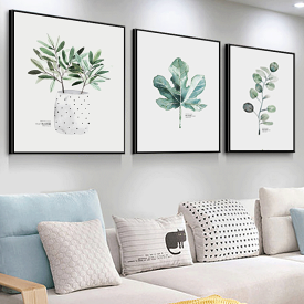 ＼楽天1位獲得／アートパネル 北欧 モダン 絵画 インテリア おしゃれ 壁掛け 玄関 リビング 葉 植物 緑 自然 風水 軽量 3枚セット 額不要 癒やし 贈り物 店舗 開店祝い プレゼント