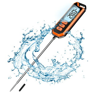 最新進化版 調理用温度計 料理温度計 温度計 料理 防水速読温度計 料理 超長いプローブ 丸洗い 防水IPX7 速読2~4秒 高精度 デジタル 304ステンレス LCD大画面 壁掛け穴 背部磁石 収納便利 油温