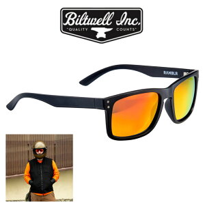Biltwell �r���g�E�F�� �o�C�N�p �T���O���X �y���b�h�~���[�zRAMBLR Sunglasses - Red Mirror �o�C�J�[�V�F�[�h UV�J�b�g ���˖h�~ �A�����J �������� MikeRide ���[