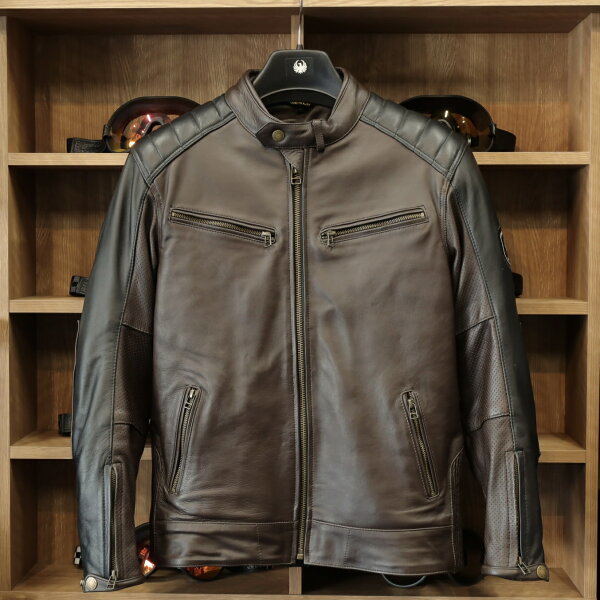 MERLIN マーリン レザージャケット ブラウン/ブラック  "Chase II D3O Perforated Jacket"  シングルライダース 牛革  D3Oプロテクター装備  着脱式中綿ライナー 3シーズン バイク用 アウター  送料無料  正規総代理店 MikeRide