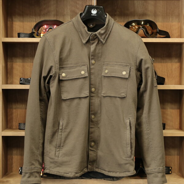 MERLIN マーリン  ストレッチシャツジャケット 【ブラウン】  ”Brody D3O Single Layer Riding Shirt”  肩肘D3Oプロテクター  アウター ライダース 3シーズン  バイク用  クラシック  ブリティッシュスタイル  レトロ    正規総代理店  MikeRide