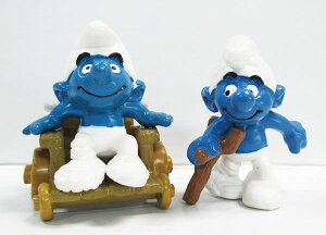 〇【 スマーフ smurf 】『 スマーフ PVC 車いす と 杖 』キャラクター コレクション プレゼント インテリア 置物 ディスプレイ 人気 おすすめ アメリカ雑貨