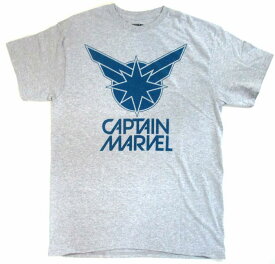 〇【 マーベル MARVEL 】『ロゴ Mサイズ ( 杢GY ) 』大人 Tシャツ キャプテン マーベル Captain Marvel 映画 アメコミ コミック アメコミ キャラクター キャラクターTシャツ ヒーロー グレー キャプテンマーベル