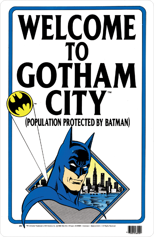 全商品オープニング価格 ☆US直輸入☆ BATMAN バットマン パーキング サインボード GOTHAM 高級品市場 TO CITY WELCOME