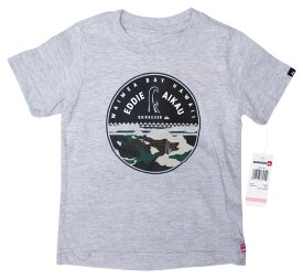 〇【 クイックシルバー quiksilver 】『 EDDIE AIKAU カモフラ キッズ Tシャツ (ライトGY) 2Tサイズ 』kids こども 子供 半袖 かわいい 人気 アメリカン雑貨 アメリカ雑貨 アメ雑 カンパニーグッズ アドバタイジング レトロアメリカン