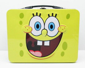 【スポンジボブ/SPONGE BOB】TIN缶BOX『スクエア　#21070』ランチバッグ・ブリキ缶バッグ・アメキャラ・アメリカン雑貨