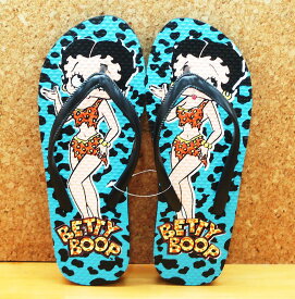 【ベティちゃん/Betty Boop】ビーチサンダル『レオパード・ブルー』楽天1位 ベティブープ・アメキャラ・サンダル・海水浴・プール・レジャー
