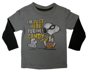 y SNOOPY/Xk[s[ zw I'M JUST HERE FOR THE CANDY (GY) / LbY vg OTVc xOTVc  kids ǂ q junior WjA { s[ibc peanuts nEB AL