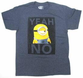 〇【 怪盗グルーのミニオン危機一発 】『 YEAH NO ( 杢NV) 』 大人 Tシャツ ミニオン ミニオンズ ミニオン大脱走 ME ME2アメキャラ アメコミ アメリカン雑貨 テーマパーク USJ ユニバーサル