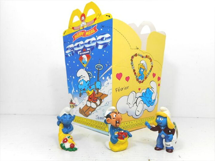 楽天市場 スマーフマクドナルドハッピーセットボックススマーフpvc3体セットかわいい ファンシー プレゼント 輸入雑貨 フィギュア コレクション インテリア 置物 アメリカ雑貨 マイクのおもちゃ箱