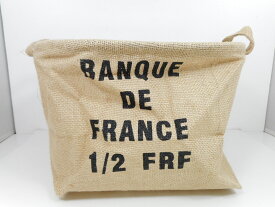 〇バスケット『BANQUE DE FRANCE』ランドリー　折り畳み　小物入れ　ケース　収納　麻　植木　カバー　ミニサイズ　おしゃれ　インテリア　新生活　家具　便利　カゴ