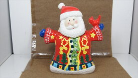 △【クリスマス　クッキージャー】サンタクロースプレゼント　陶器製　置物　インテリア　家具　トナカイ　小物入れ　入れ物　かわいい　海外輸入　アメリカ雑貨　アメ雑