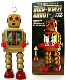 Mechanical Wind-Up High-Wheel Robot/ハイホイールロボット 【限定ゴールド】　ブリキ