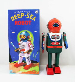 【TIN TOY/ブリキ】『Deep-Sea-Robotディープシーロボット』ブリキロボット・復刻版・ゼンマイ式