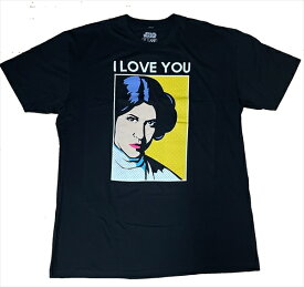 〇【 STAR WARS スターウォーズ 】『 I LOVE YOU レイア姫 XLサイズ 』大人 アメキャラ キャラクターTシャツ ユニセックス ファッション アメリカ直輸入 Tシャツ 半袖 レイア プリントTシャツ コミック