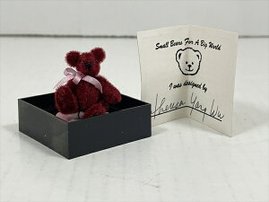〇【 World of Miniature Bears/ワールド・オブ・ミニチュアベアーズ RASPBERRY 】『 ＃105　1インチ ピンクリボン 』　アメリカ雑貨　アメ雑　クマ　テディベア　コレクション