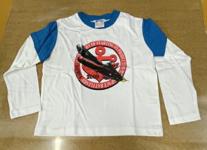 ◎【宇宙戦艦ヤマト】『 2009年劇場用アニメーション映画製作記念 110サイズ バックプリント有 / キッズ プリント Tシャツ 』キッズ ジュニア ロンT アニメ 漫画 長袖 ロングTシャツ 青 ブル