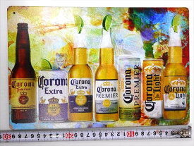 ◎【 ブリキ看板 プレート 】『 Corona Extra コロナ　ビール メキシコ　 』ティンパネル ティンサイン アメリカン雑貨 アメリカ雑貨 アメ雑 レトロ アメリカン 看板 コレクション インテリア カフェ