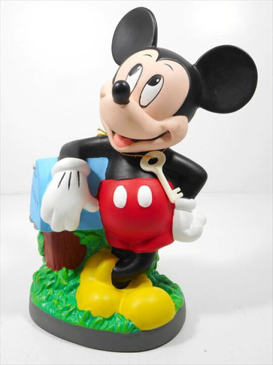 楽天市場 ディズニー Disney ソフビバンク ミッキー 鍵付き 貯金箱 大きい貯金箱 アメリカ雑貨 マイクのおもちゃ箱