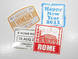 ◎【 4枚セット500円 】『 バラエティステッカー ワールド 』シール セット おもしろ 雑貨 アメリカ雑貨 文房具 こども 子供 おもちゃ ヨーロッパ