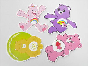 ◎【 4枚セット500円 】『 バラエティステッカー ケアベア 』シール セット おもしろ 雑貨 アメリカ雑貨 文房具 こども 子供 おもちゃ