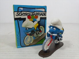 〇【スマーフ/smurf】『 40501 ロードバイク PVC フィギュア』Schleich 人形 1970年代 ビンテージ 昭和レトロ 箱付き コレクション 雑貨