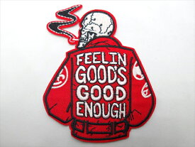 ◎【ドクロ/Skull】『 スカル FEELIN GOODS GOOD ENOUGH / ワッペン・アイロンパッチ 』アイロン ワッペン パッチ ドクロ スカル ファッション雑貨 アメリカ雑貨 アメ雑 雑貨