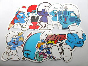 ◎【ステッカー/sticker】『 スマーフ / 10枚セット A 』シール ステッカー インテリア デコレーション プレゼント アメコミ アニメ カートゥーン smurf 雑貨 ファッション雑貨 アメ雑 アメリカ雑