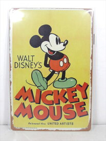 ◎【ディズニー/Disney】『 WALT DISNEY'S MICKEY MOUSE / ブリキ看板 プレート 』ティンパネル 看板 インテリア ブリキプレート アメコミ アニメ 映画 Movie Walt Disney アメリカ雑貨 アメ雑 雑貨