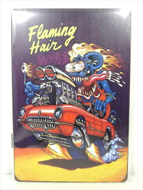 ◎【ラットフィンク/RAT FINK】『 Flaming Hair / ブリキ看板 プレート 』ティンパネル 看板 インテリア ブリキプレート アメコミ キャラクター エド・ロス ホットロッド ディスプレイ アメリカ雑貨 アメ雑 雑貨