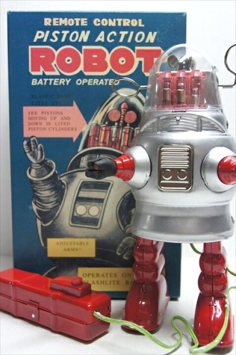 楽天市場】◎【ブリキ玩具/Tin Toy】『 HAHATOY PISTON ACTION ROBOT 