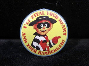 ���y�ʃo�b�W/Button badge�z�w McDonald's �n���o�[�O���[ I'LL STEAL YOUR HEART / �ʃo�b�W �x�o�b�W �o�b�` PinBack Button Can badge �J���o�b�W �ʃo�b�` �J���o�b�` �R���N�V���� �}�N�h�i���h �t�@�b�V��