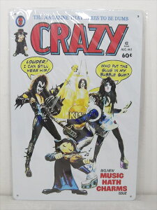 ���y�u���L�Ŕ�/tin plate�z�w KISS CRAZY �\���� / �u���L�v���[�g �x�e�B���p�l�� �Ŕ� �C���e���A �Ŕ� ���y �o���h �~���[�W�b�N �L�b�X �A�[�e�B�X�g �f�B�X�v���C �A�����J�G�� �A���G �G��