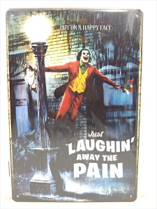 ���y�u���L�Ŕ�/tin plate�z�w JOKER Just LAUGHIN' AWAY THE PAIN / �u���L�v���[�g �x�e�B���p�l�� �Ŕ� �C���e���A �r���e�[�W�� �Ŕ� �L�� �f�� Movie �z�A�L���E�t�F�j�b�N�X �W���[�J�[ DC�R�~�b�N�X 