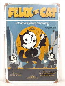 ���y�u���L�Ŕ�/tin plate�z�w Felix the CAT put Sullivan's Famous Creation In Song / �u���L�v���[�g �x�e�B���p�l�� �Ŕ� �C���e���A �r���e�[�W�� �Ŕ� �L�� �f�� Movie �t�B���b�N�X�E�U�E�L���b�g ���L�t