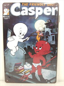 ���y�u���L�Ŕ�/tin plate�z�w THE FRIENDLY GHOST Casper �L���X�p�[&�z�b�g�X�^�b�t�U���g���f�r�� �\���� / �u���L�Ŕ� �v���[�g �x�e�B���p�l�� �Ŕ� �C���e���A �u���L�v���[�g �A�j�� �A���R�~ 