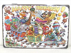 ���y�u���L�Ŕ�/tin plate�z�w McDonald's Happy Birthday / �u���L�v���[�g �x�e�B���p�l�� �Ŕ� �C���e���A �r���e�[�W�� �Ŕ� �L�� �}�N�h�i���h �h�i���h ���i���h McDONALD LAND �f�B�X�v���C �A�����J