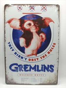 ���y�u���L�Ŕ�/tin plate�z�w GREMLiNS THEY DIDN'T OBEY THE RULES �f��|�X�^�[�� / �u���L�v���[�g �x�e�B���p�l�� �Ŕ� �C���e���A �r���e�[�W�� �Ŕ� �L�� �f�� Movie �O�������� �M�Y�� ���O���C �C��