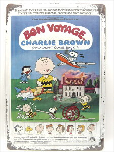 ���y�u���L�Ŕ�/tin plate�z�w PEANUTS BON VOYAGE CHARLIE BROWN / �u���L�v���[�g �x�e�B���p�l�� �Ŕ� �C���e���A �r���e�[�W�� �Ŕ� �L�� �f�� Movie �s�[�i�b�c SNOOPY �f�B�X�v���C �A�����J�G�� �A���G