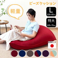 【SSセール限定！1300円OFF⇒8698】RAKU ビーズクッション 特大 洗える コットンカバー ビッグ 軽量 国産…