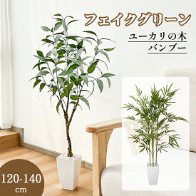 【4.24-4.27限定1000円OFFクーポン】RAKU ユーカリの木 竹 フェイクグリーン 140cm 鉢付き パーライト 観葉植物フェイク 人工観葉植物 人工観葉樹 花粉・虫害の心配なし お手入れ不要 シンプル オフィス リビング 玄関 室内 引越し お祝いプレゼント 造花 飾り