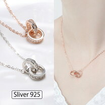 楽天市場】ダブルリングネックレス（ネックレス・ペンダント 
